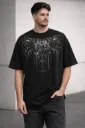 Men’s Black “Forged in Shadow” Graphic Oversized T-Shirt