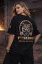 Unisex Black “Born Wild. Built Future.” Cyber Tiger Oversized T-Shirt – Inferno Edition