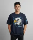 Men’s Navy Blue Eagle Thunder Graphic T-Shirt