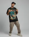 Men’s Black Tiger Wave Oversized Graphic T-Shirt