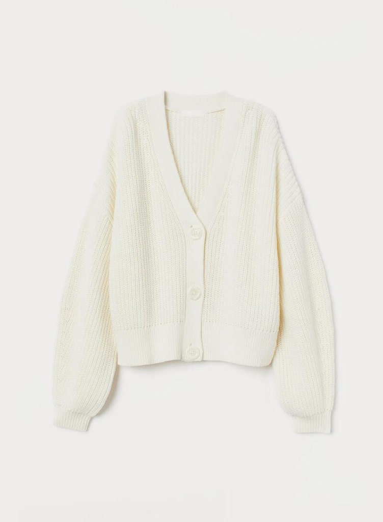 Rib-knit cardigan