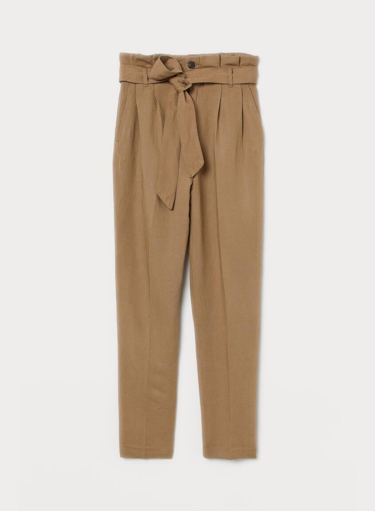 Linen-blend trousers