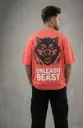 Men’s Coral “Unleash The Beast” Back Print Oversized T-Shirt