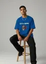 Men’s Royal Blue “Ride Safe” Graphic Oversized T-Shirt