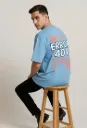 Men’s Sky Blue “Error 404 Normal Not Found” Graphic Oversized T-Shirt